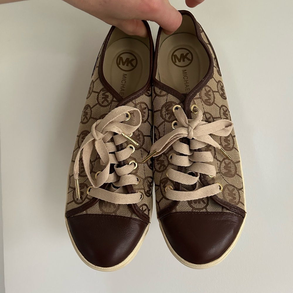 Michael Kors Women's Brown and Cream Sneakers
